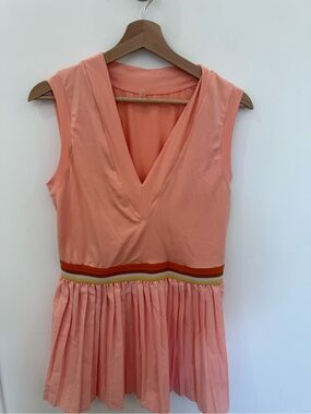 Free People Sleeveless V-Neck Pink Peplum Dress